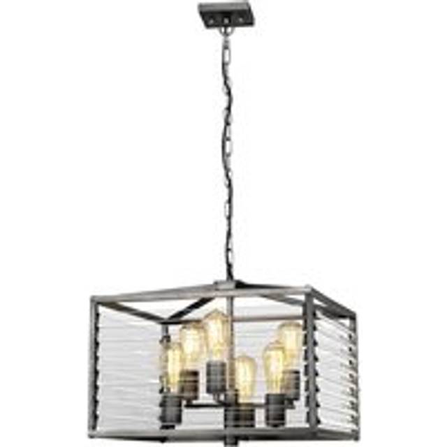Elstead Lighting Louvre 1 Light Pendant Gunmetal Paint Finish