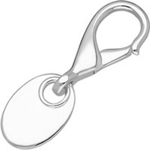 Sterling Silver Oval Lozenge Shape Keyring