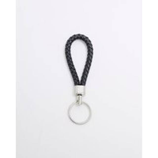 Mens River Island Black Leather Keyring - One Size