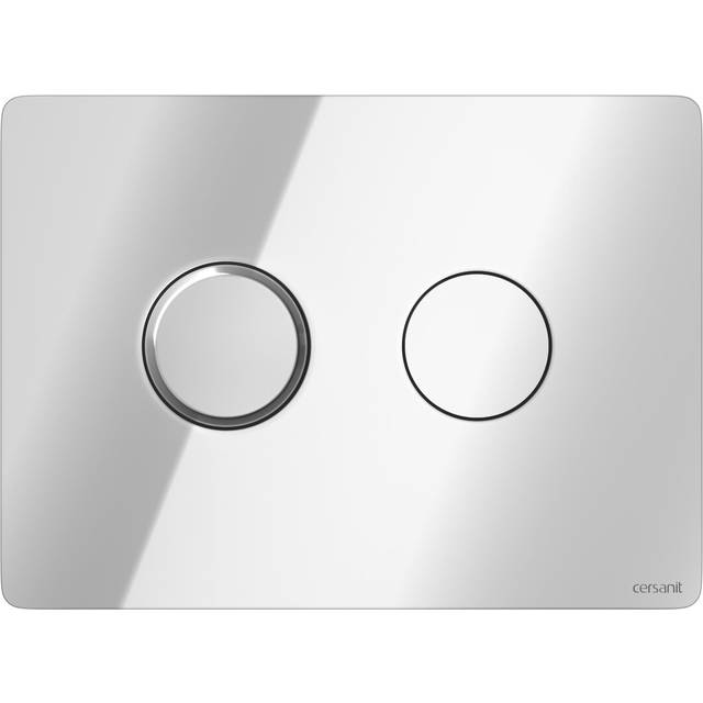 Button pneumatic accento square glass black - Gloss Chrome