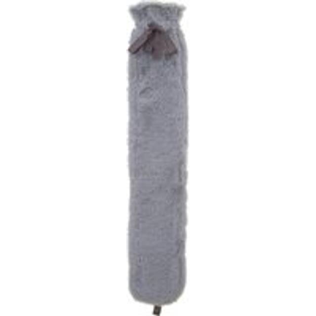 AROMA HOME Faux Fur Long Hot Water Bottle - Grey, Silver/Grey