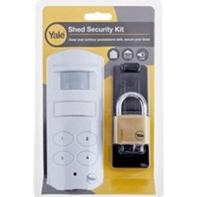 YALE Shed Pack P-SHPK-01 Wireless Alarm with Padlock & Hasp, White