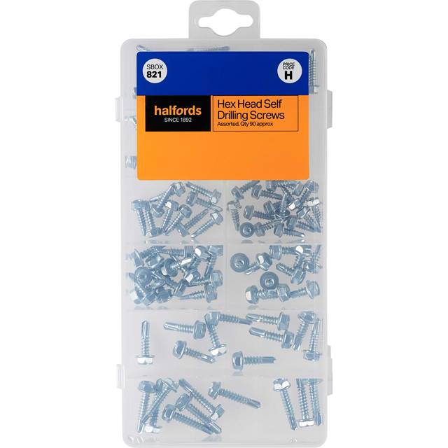 Halfords Assorted Hex Head Self Drill Screws (Sbox821)