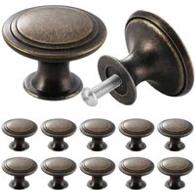 12 Pieces Vintage Drawer Knobs Furniture Handles for Dressing Table Cabinet with Screws Bronze