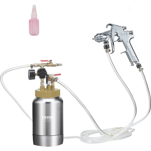 Mophorn - vevor Spray Paint Pressure Pot Tank, 2L/0.5gal Lightweight Air Paint Pressure Pot, 1.8mm Nozzle Spray Paint Gun 3m Hoses for Home