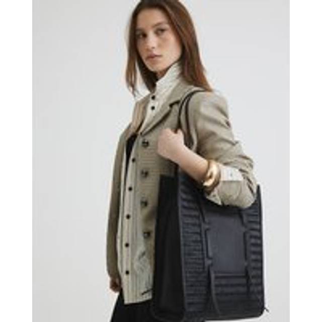 River Island Womens Black Leather Woven Shopper Bag - One Size