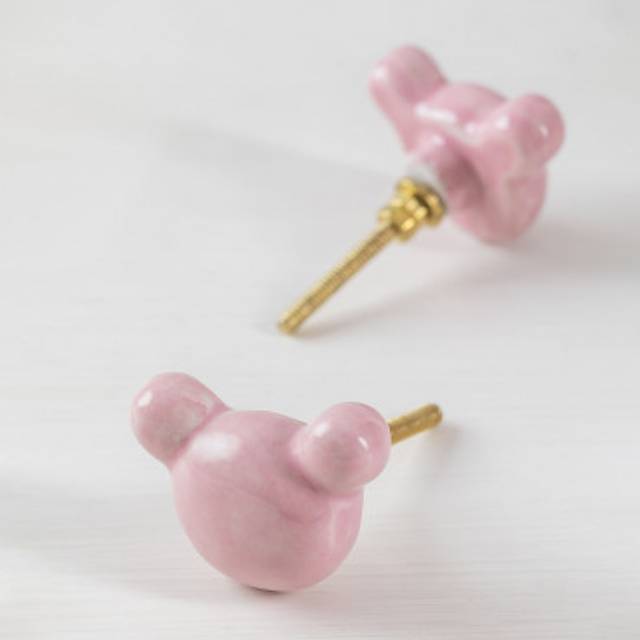 Set Of 2 Ceramic Knobs Sanvi Kids Candy Pink Sklum