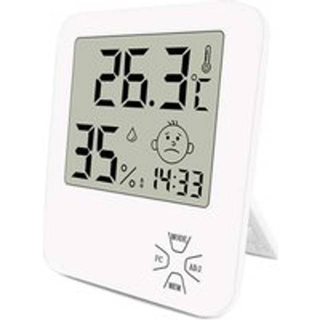 Ikodm - Mini High Precision Digital Indoor Hygrometer Thermometer Home Thermometer with Folding Stand and Alarm Clock for Comfort Level Indicator in