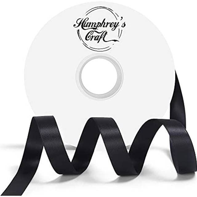 Satin Ribbon 58 Inch Black Double Faced - 25 Yards for gift Wrapping DIY Bows crafts Bridal Bouquet cutting ceremony Sewing christmas Wedding Baby Sho