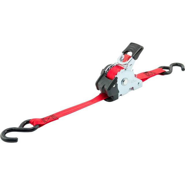 "Erickson 04418 Pro Series Red 1"""""""" x 10' Retractable Ratcheting Tie-Down Strap  (Storage Bag of 4  1200 lb Load Capacity)"