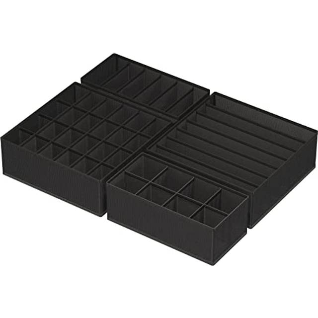 SimpleHouseware closet Underwear Organizer Drawer Divider 4 Set, Black