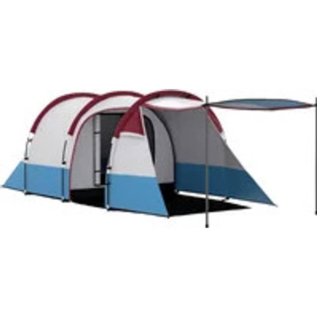Outsunny Large Tunnel Camping Tent with Bedroom and Living Area 2000mm Waterproof with Bag for 2-3 People, none