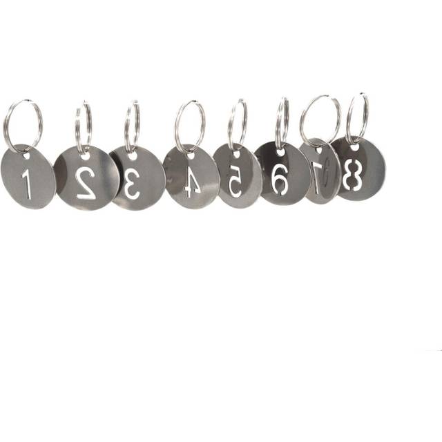 304 Stainless Steel Key Tags with Ring 20 pcs, 25mm Hollowed Number ID Tags Key Chain, Numbered Key Rings - 1 to 20