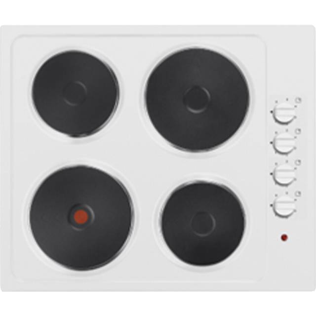 Statesman EH160WH 4 Plate Electric Hob Cooktop, Small & Large Hotplates, 5500 W Combined Power, Side Dial Control, 60cm. White