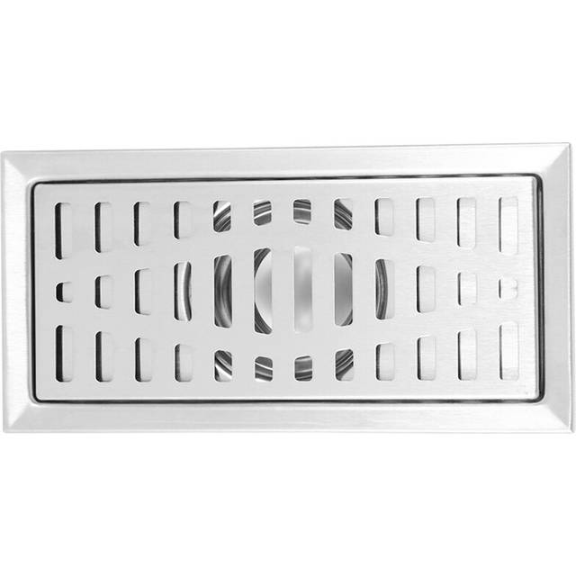 4X -Traffic Stainless Steel Bathroom Shower Square Floor Waste Grate Sanitary 20cm X10cm Floor Drain