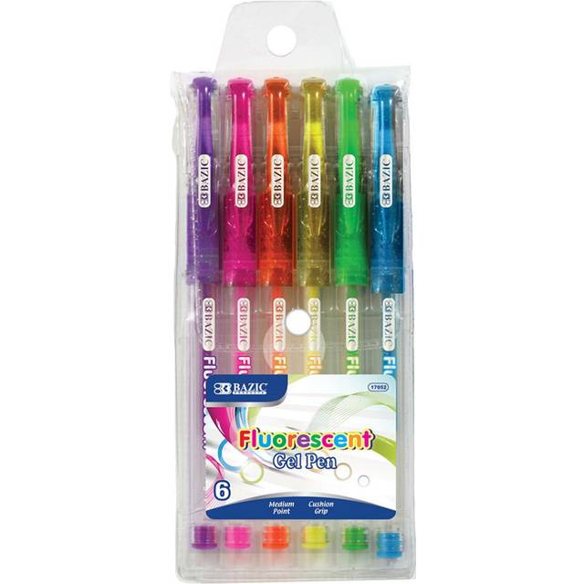 BAZIC 6 Scented Fluorescent Color Gel Pen with Cushion Grip