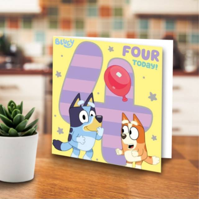 Bluey Age 4 Birthday Card