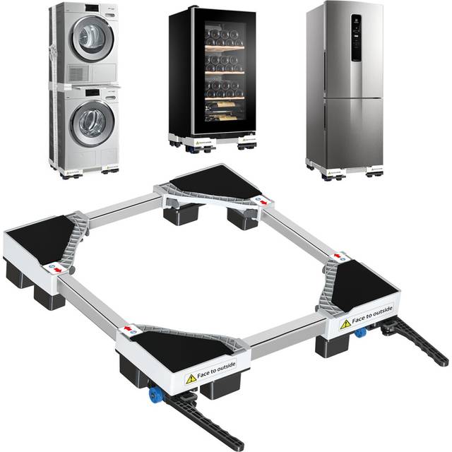 Upgrade Appliance Rollers Heavy Duty  Adjustable Appliance Rollers Mini Fridge Stand with 10 Strong Feet Washer and Dryer Stand