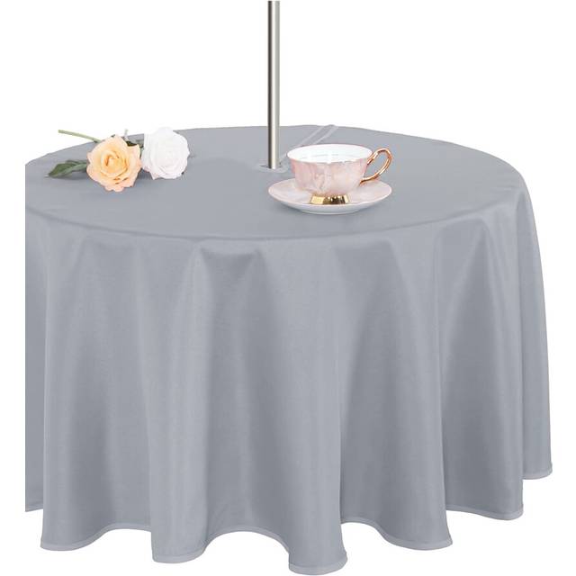 Fitable Table Cover Outdoor and Indoor Tablecloth  Washable Waterproof Wrinkle Free Table Cloth with Zipper and Umbrella Hole f