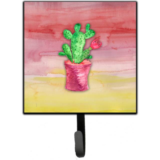 """""Caroline's Treasures Flowering Cactus Watercolor Wall Hook  Small  Multicolor"""""