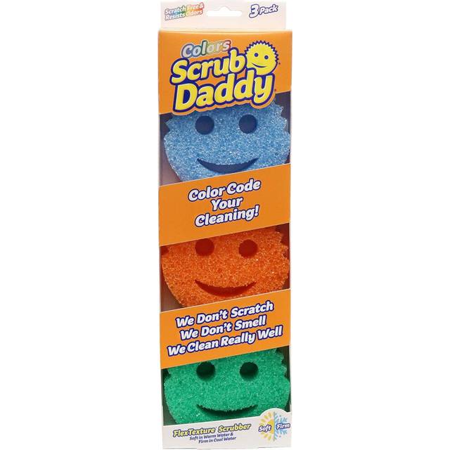 Scrub Daddy Colors, Sponge Scrubber Multipack, Dish Sponges for Washing Up, Texture Changing Non Scratch Scourers, Cleaning Products for Kitchen