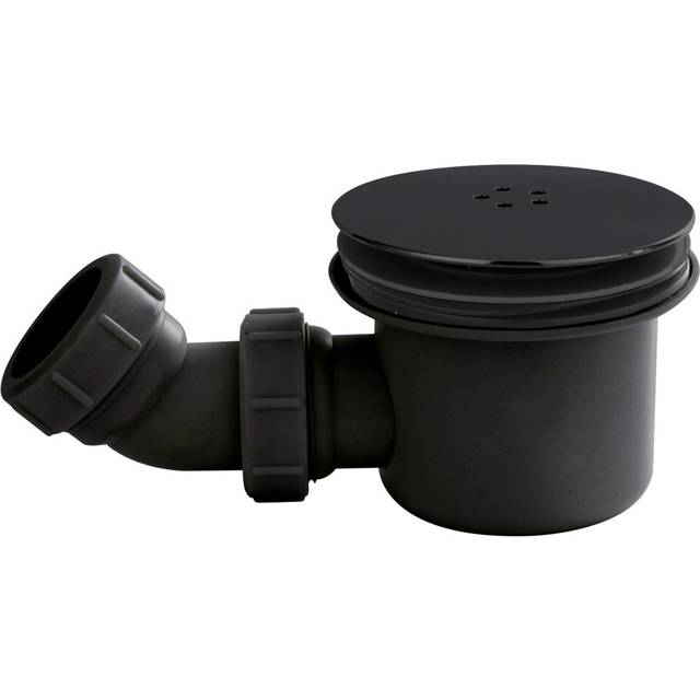 Resin Shower Tray Mega Flow Waste - Black