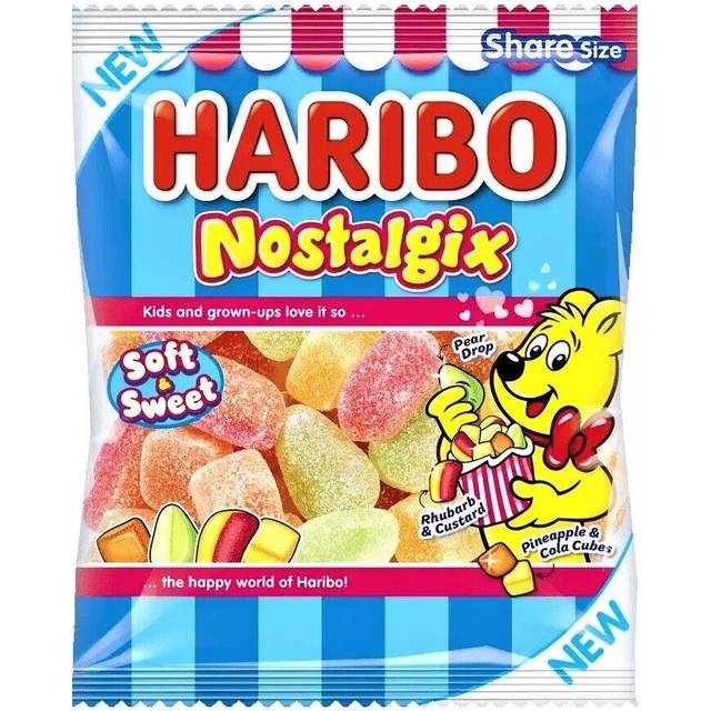 HARIBO Nostalgix Sugar Coated Fruit & Cola Flavour Jelly Sweets,160g