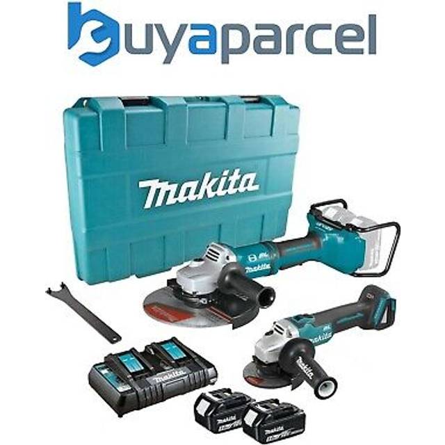 "Makita DGA900PT2 18v / 36v Cordless Brushless 9"" + 4.5"" DGA504 Angle Grinder 5ah"