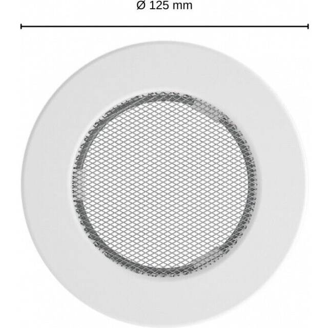 Vent Cover round Ã 125 white