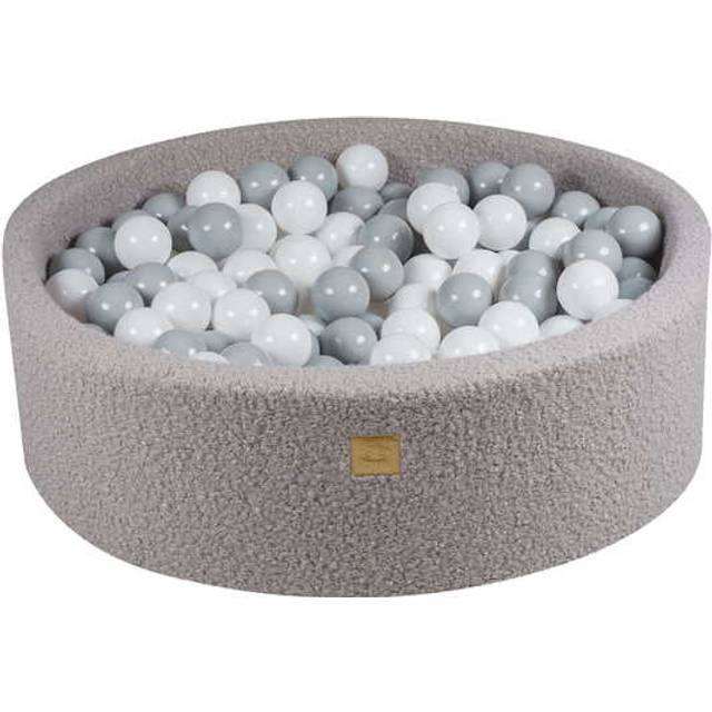 Meow Baby - Bollhav Knottrigt Med 200 Bollar Turkos - Grå - 30 Cm