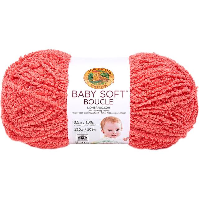 Lion Brand Yarn Baby Soft Boucle Yarn  Coral
