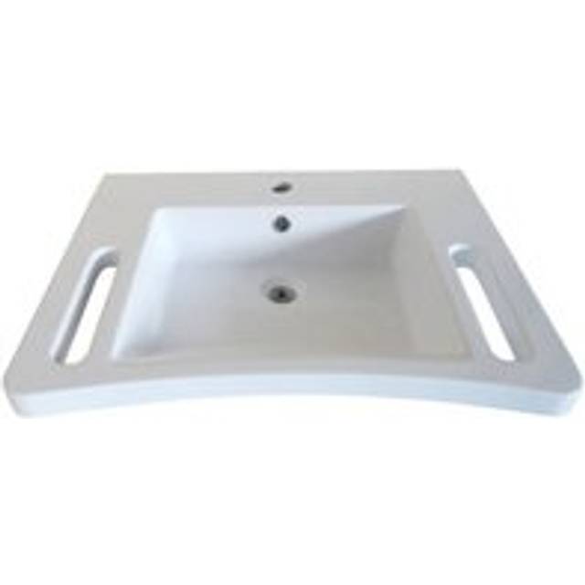 AKW - Onyx Ergonomic Wall Hung Basin with Hand Grip Support 600mm Wide - 1 Tap Hole