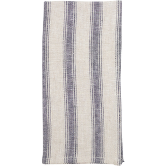 Saro Lifestyle 16009.FB20S Classic Striped Pure Linen Napkin - French Blue - Set of 4