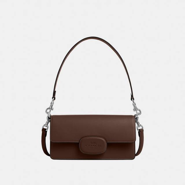Coach Womens Eliza Flap Crossbody with Leather Covered Closure - Brown - One Size