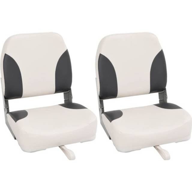 vidaXL Foldable Boat Seats 2pcs with High Back 41x36x48 cm - dark grey and white