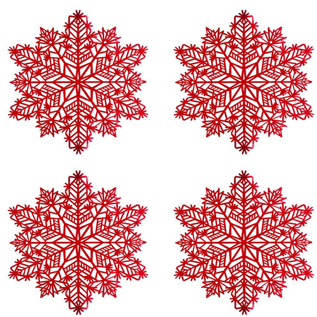 Snowflake Placemats Decorations Red Tablemats A