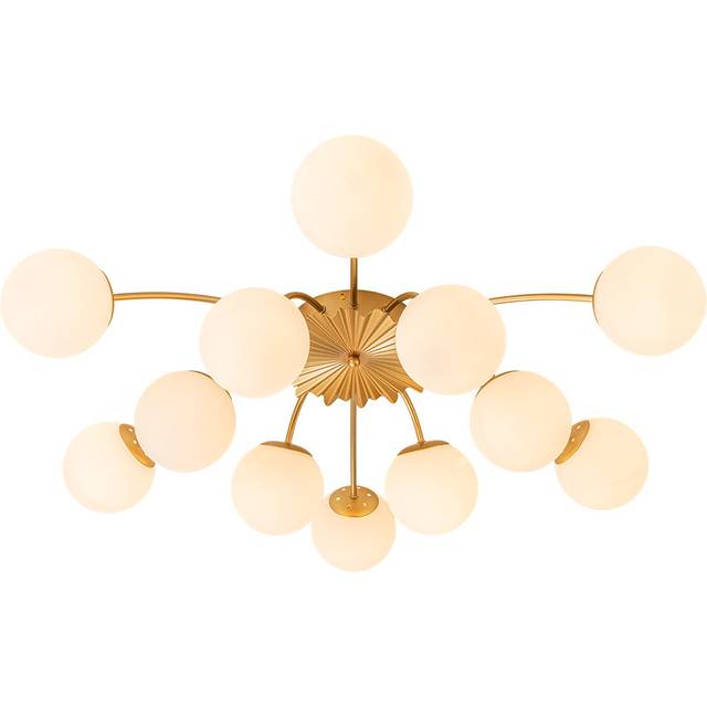 Coblitz Glass Semi Flush Mount - Gold (58.42cm H X 100cm W X 100cm D)