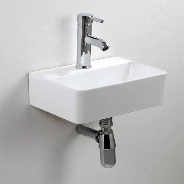 Belfry Bathroom Meisha 25mm W Single Bowl Ceramic Inset Kitchen Sink - White (37mm L X 25mm W)