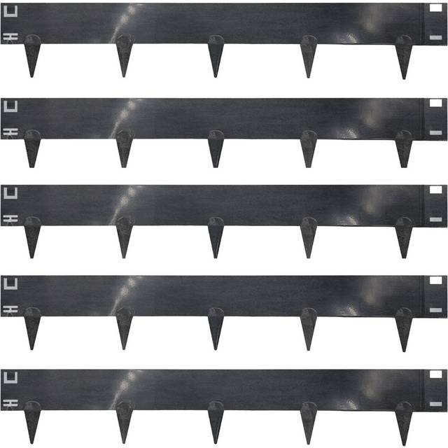 (Anthracite Grey) Metal Lawn Edging Garden Border - 5 Pieces