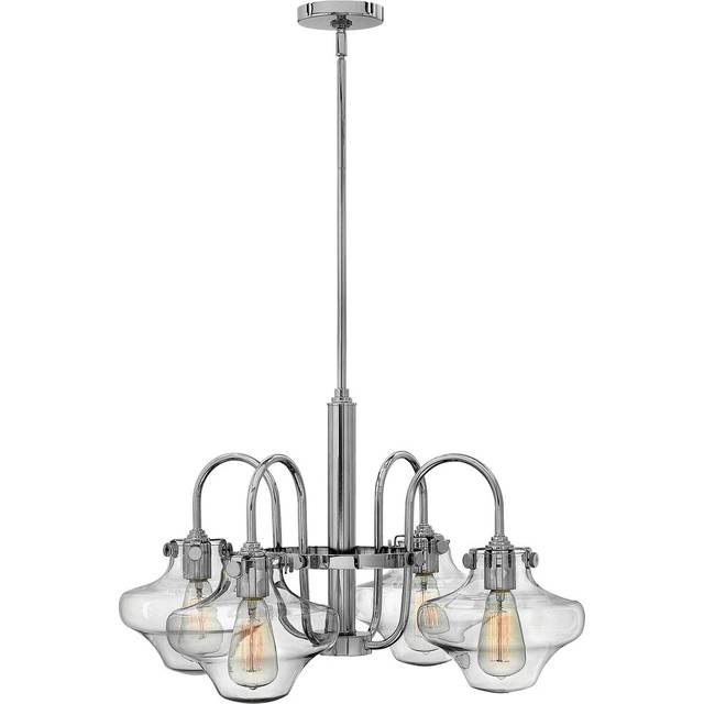 Redfern 4-Light Shaded Chandelier - Chrome (40.6cm H X 68.6cm W X 68.6cm D)