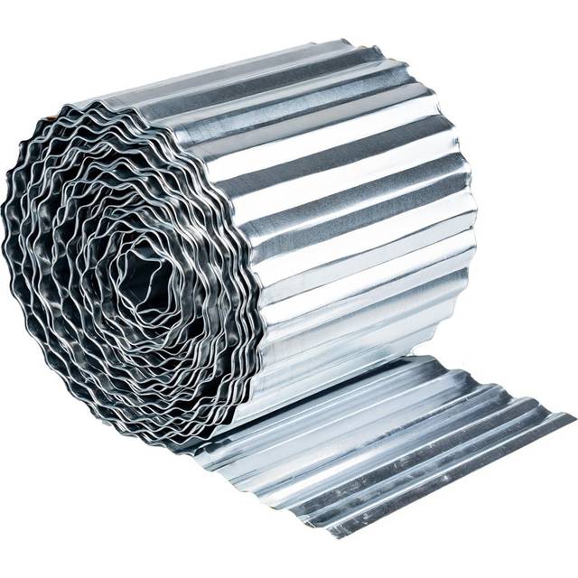 Nicoman Black Corrugated Metal Lawn Edging Garden Border Roll 5m - 16 x 500 x 0.1cm