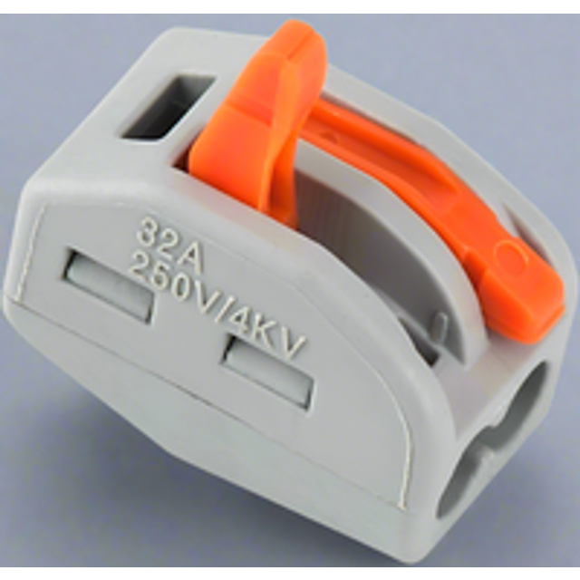 2 Way Reusable spring lever terminal block electrical cable clamp wire 2 connector~2035