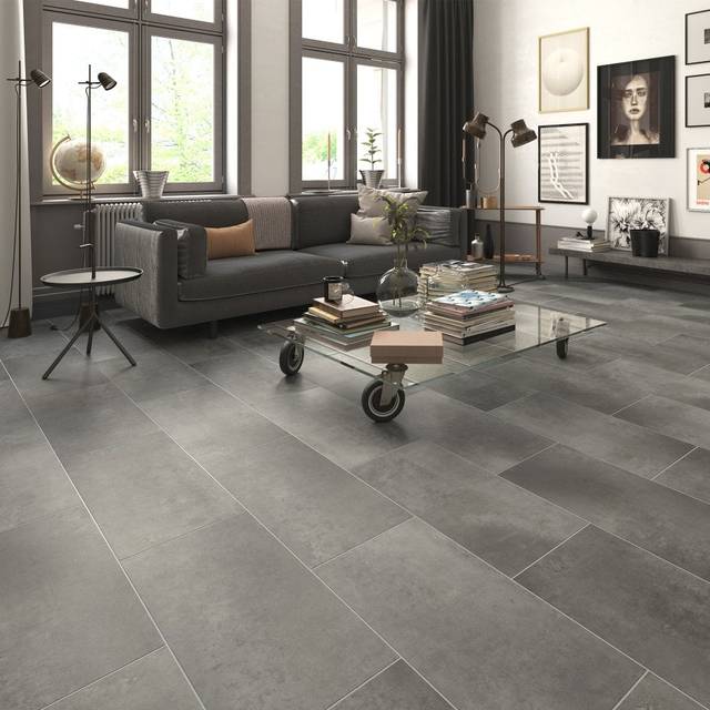 Leader-Tec Xonic Grey - Luxe Vision Pre-Grouted 5.5mm Stone Embossed UV Coated Rigid Core Vinyl Flooring (123034)