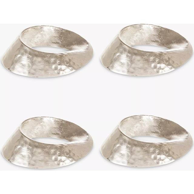John Lewis Swirl Napkin Rings, Set of 4, Silver
