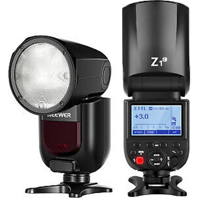 SHEIN NEEWER Z1-C TTL Round Head Flash Speedlite For Canon With Magnetic Dome Diffuser, 76Ws 2.4G 1/8000s HSS Speedlight, 10 Levels LED Modeling Lamp, 2600m