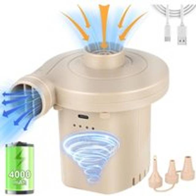 Alwaysh - Electric Inflator - Inflatable Mattress Inflator with 4000mAh Battery, Portable Cordless Inflatable Pool Inflator, usb Camping Electric Air