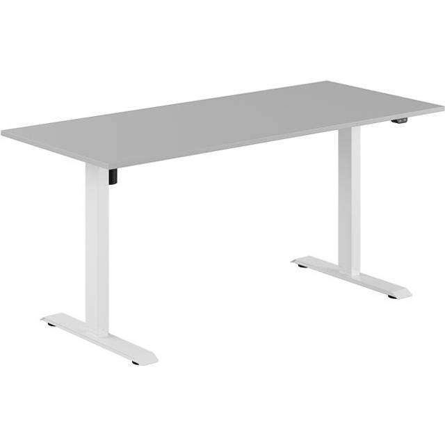 Höj och sänkbart skrivbord, 1-motorigt, vitt stativ, vit bordsskiva 160x70cm