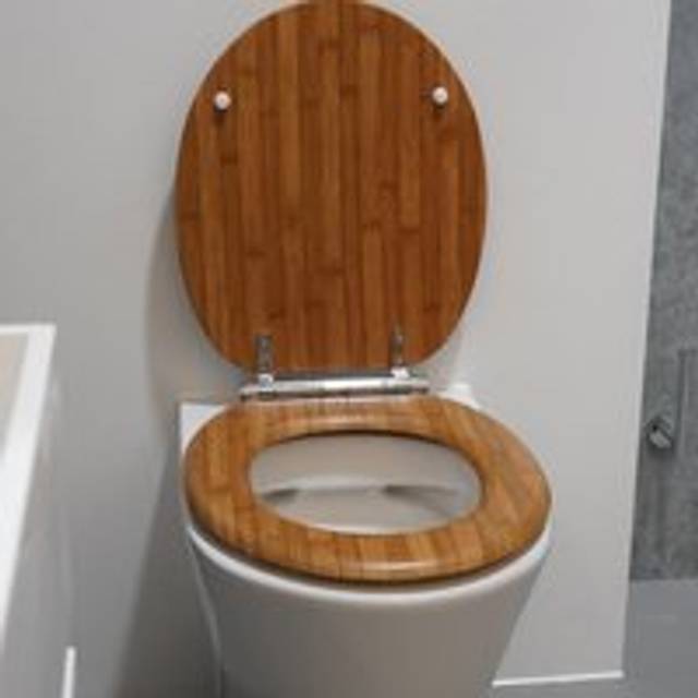 Bamboo Effect Toilet Seat - Brown