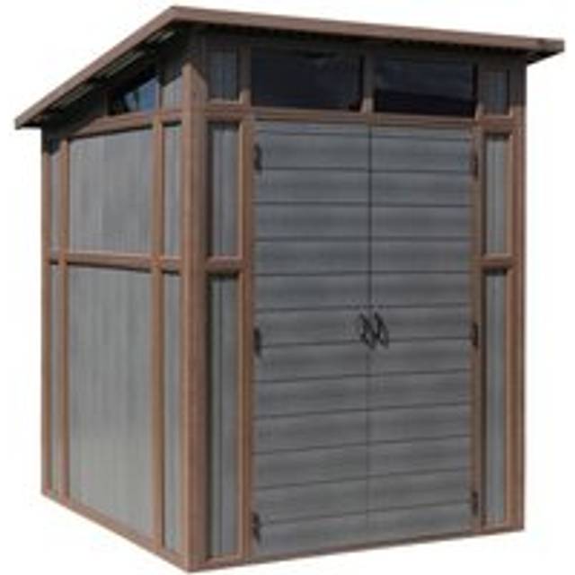7 x 7 Feet Premium Composite Pent Shed - L208 x W203 x H240 cm - Grey