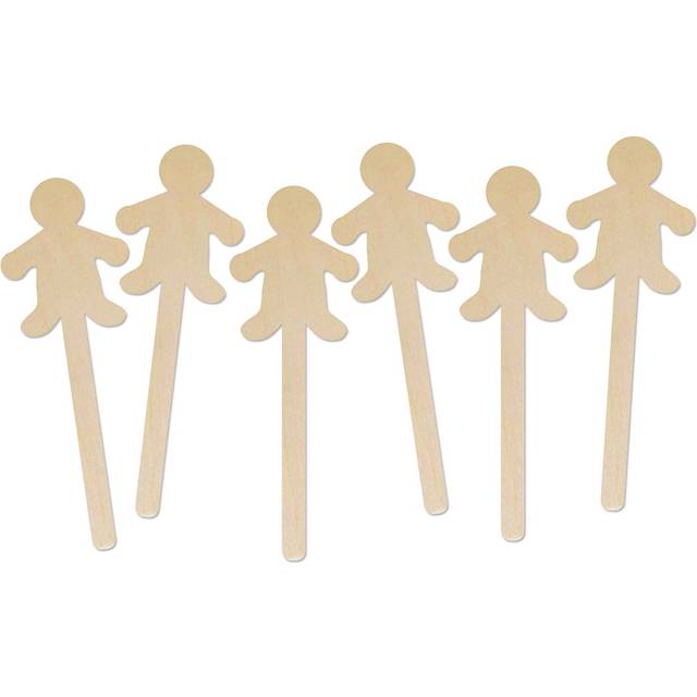 Hygloss Natural Wood Popsicle Sticks - Craft Stick - Great for Arts and Crafts - People Shape - 6.25 Inches High - 25 Pcs